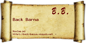 Back Barna névjegykártya
